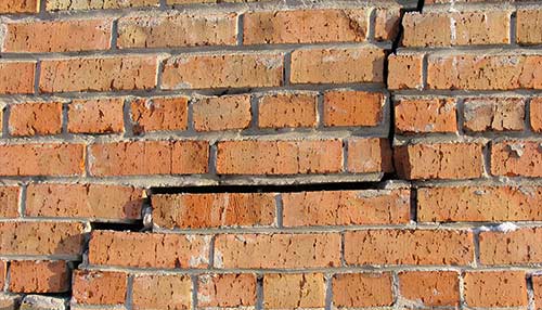 bricks with crack