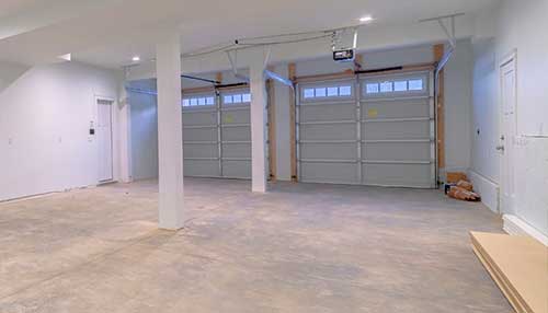 looking at garage doors from inside house