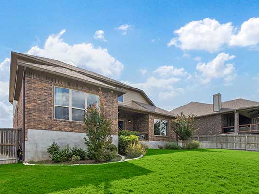 backyard with landscaping